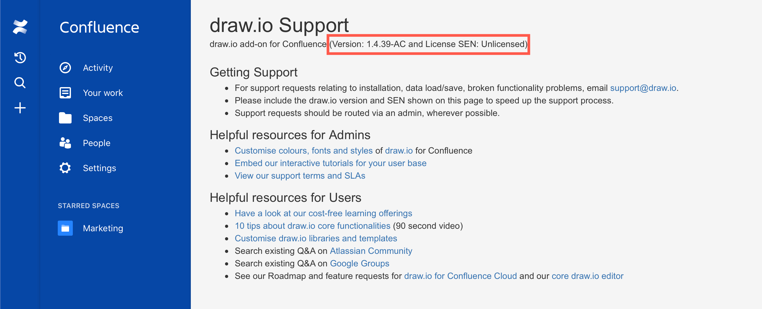Jira Cloud 中的 draw.io 应用设置