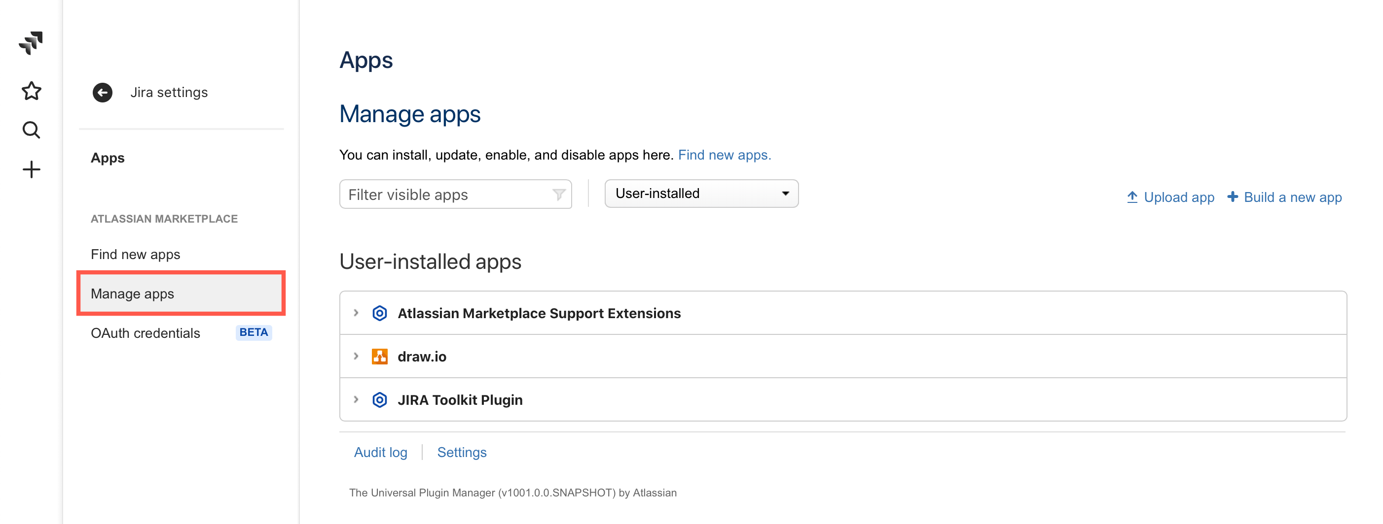 通过设置管理 Jira Cloud 实例中的现有应用程序