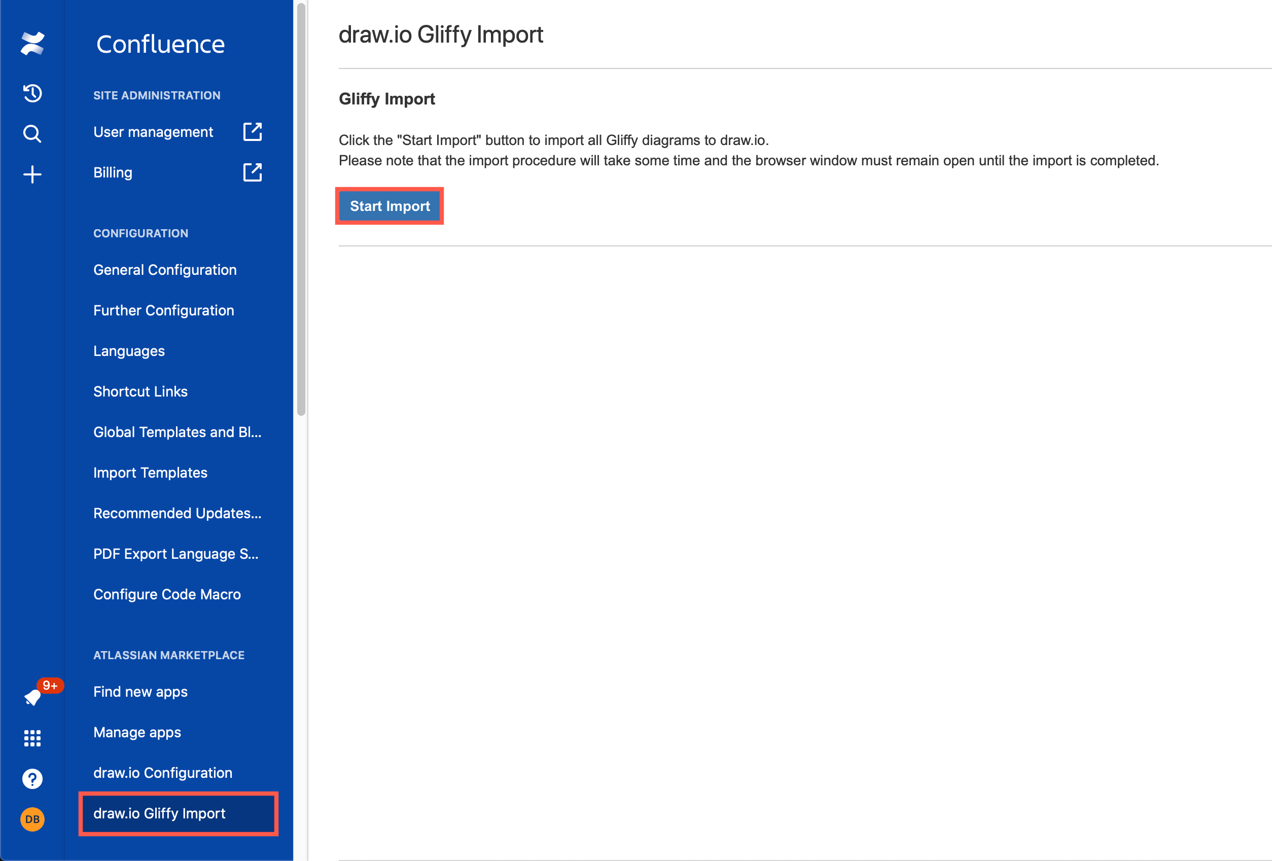 开始 Gliffy 批量导入到 Confluence Cloud 中的 draw.io 图表