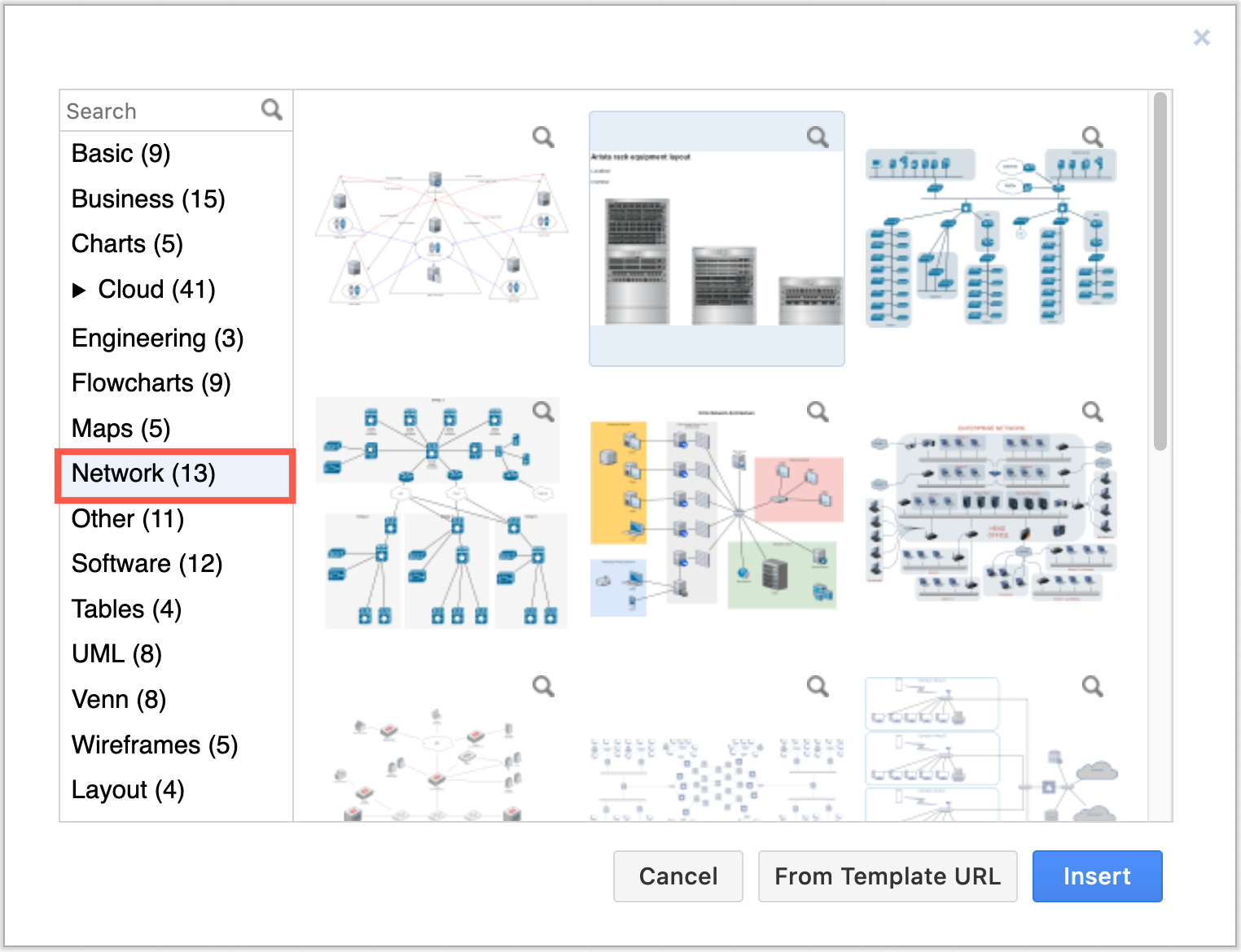 在 diagrams.net 中的 Arista 机架图模板