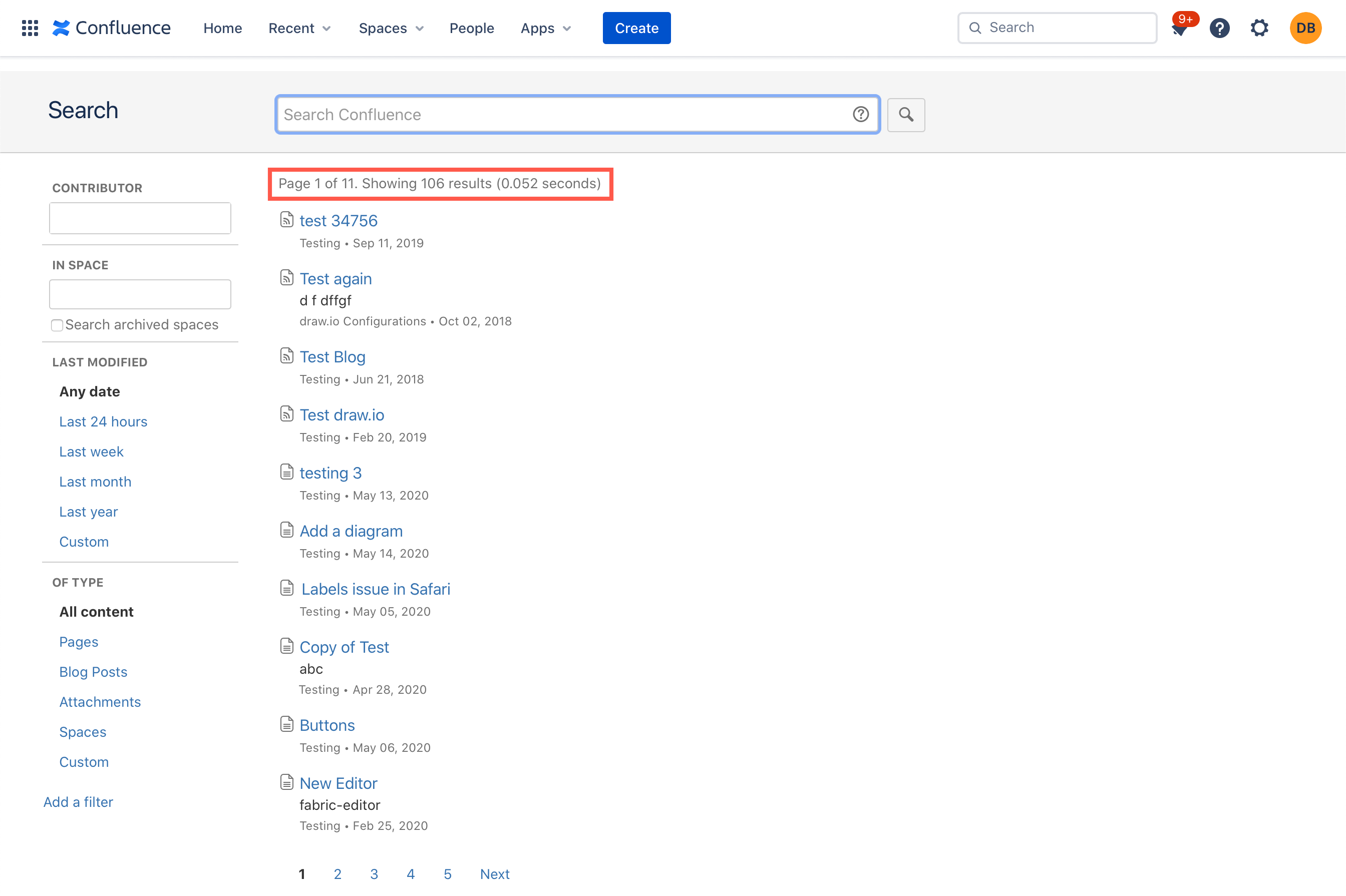 Confluence Cloud 实例中的 draw.io 图表列表